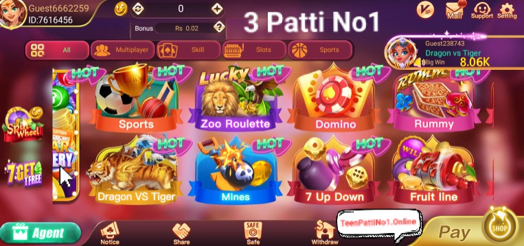 3 Patti No1 Games Available
